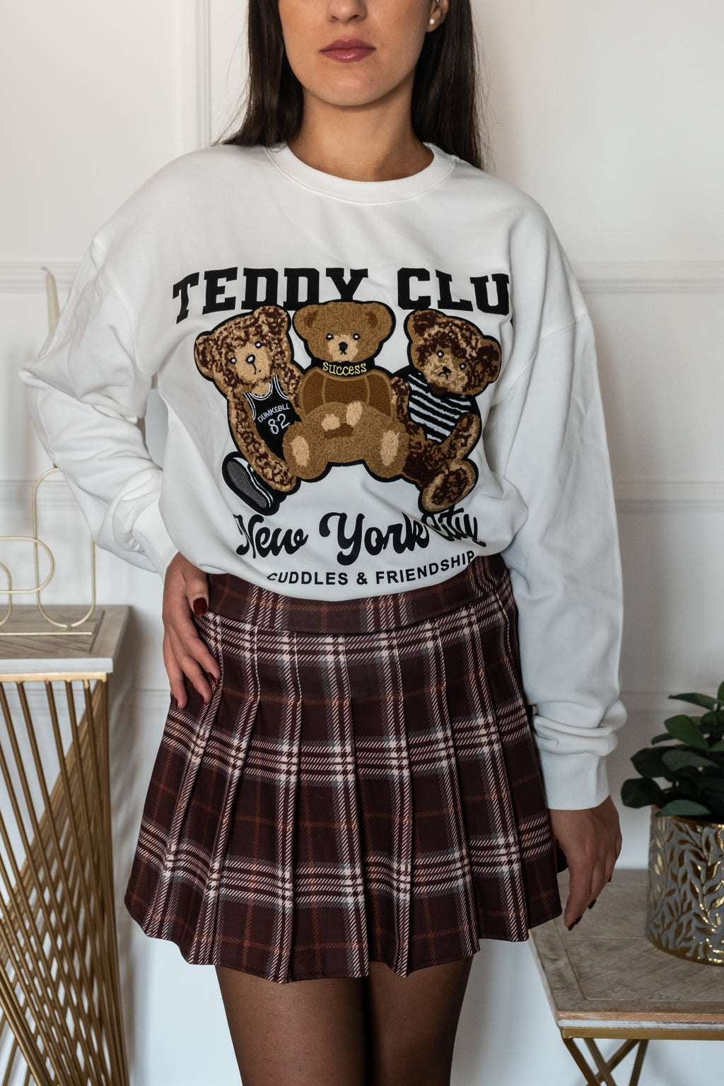 Felpa Teddy Bianca | Nuluxe Shop