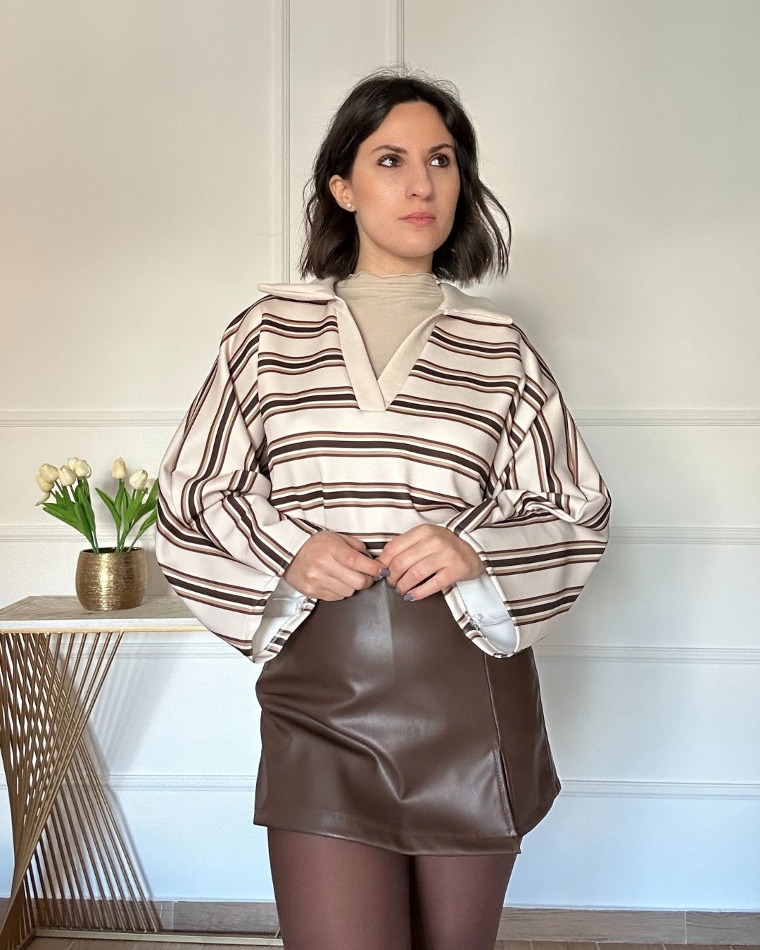 Felpa V Stripes | Nuluxe Shop