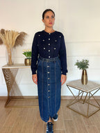 Gonna Jeans Bottoni | Nuluxe Shop