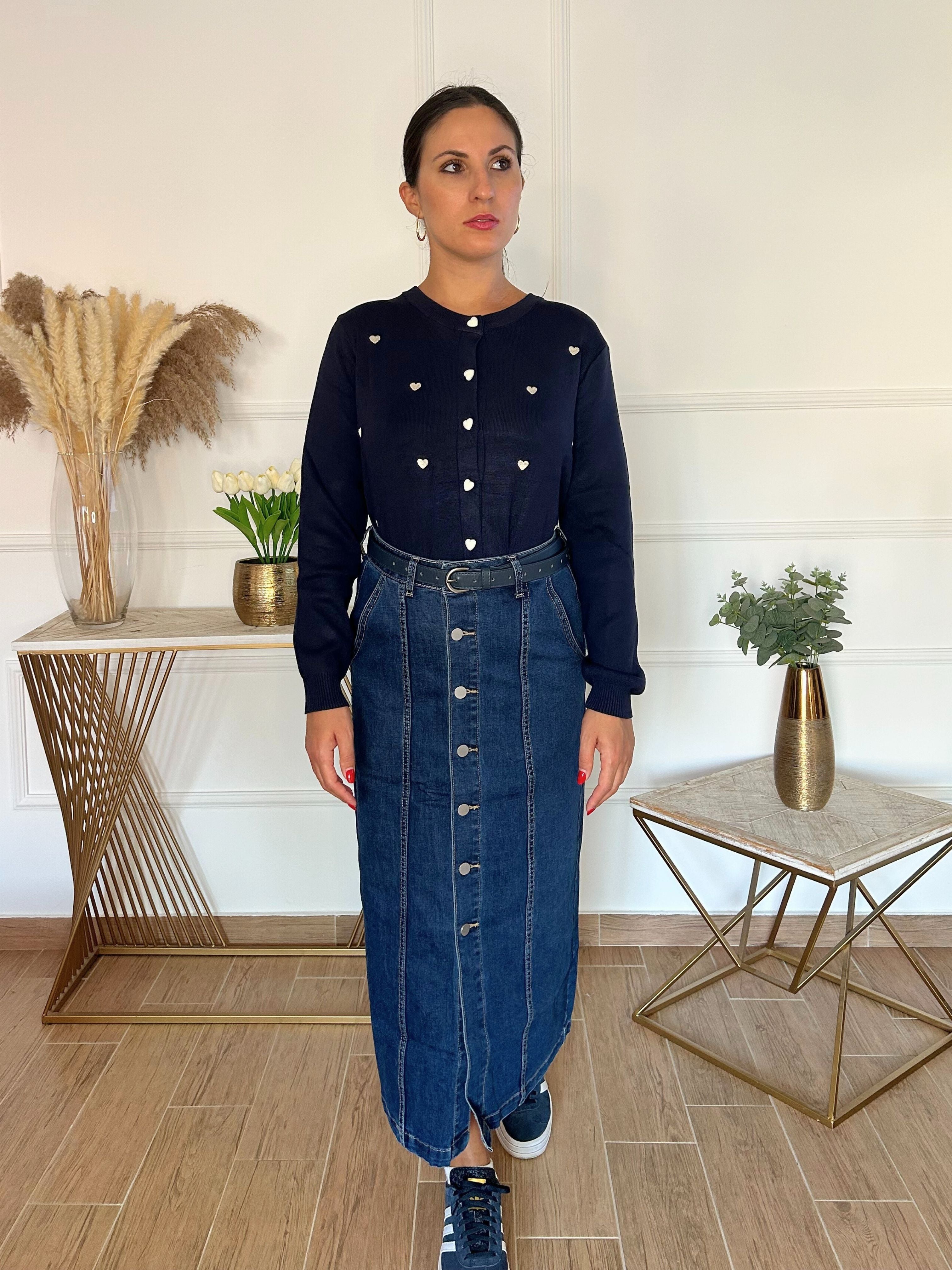 Gonna Jeans Bottoni | Nuluxe Shop