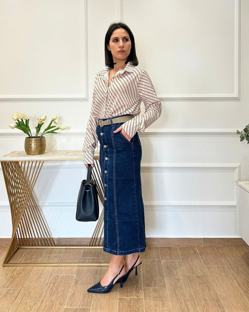 Gonna Jeans Bottoni | Nuluxe Shop