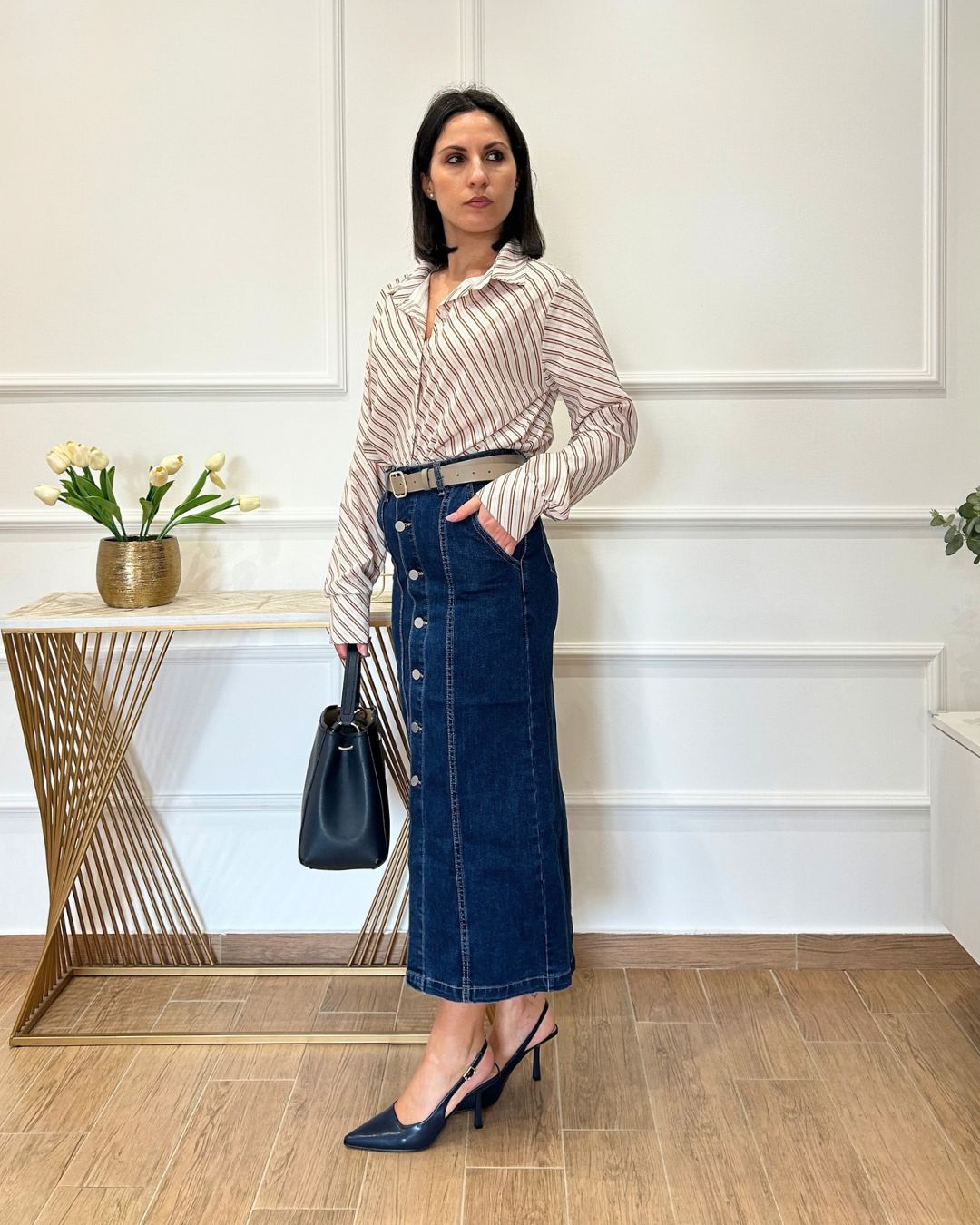 Gonna Jeans Bottoni | Nuluxe Shop