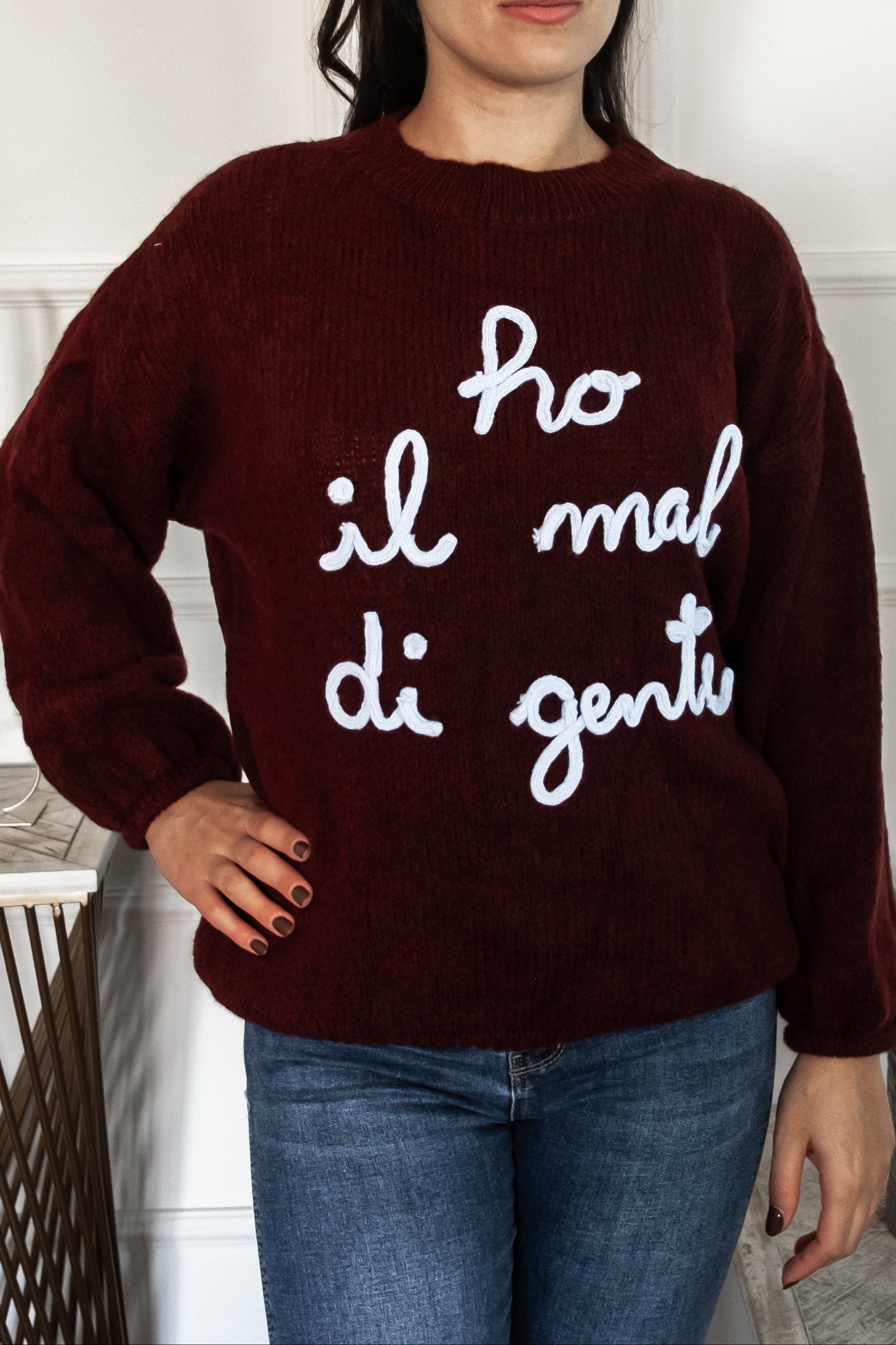 Maglione Ho il Mal di Gente | Nuluxe Shop