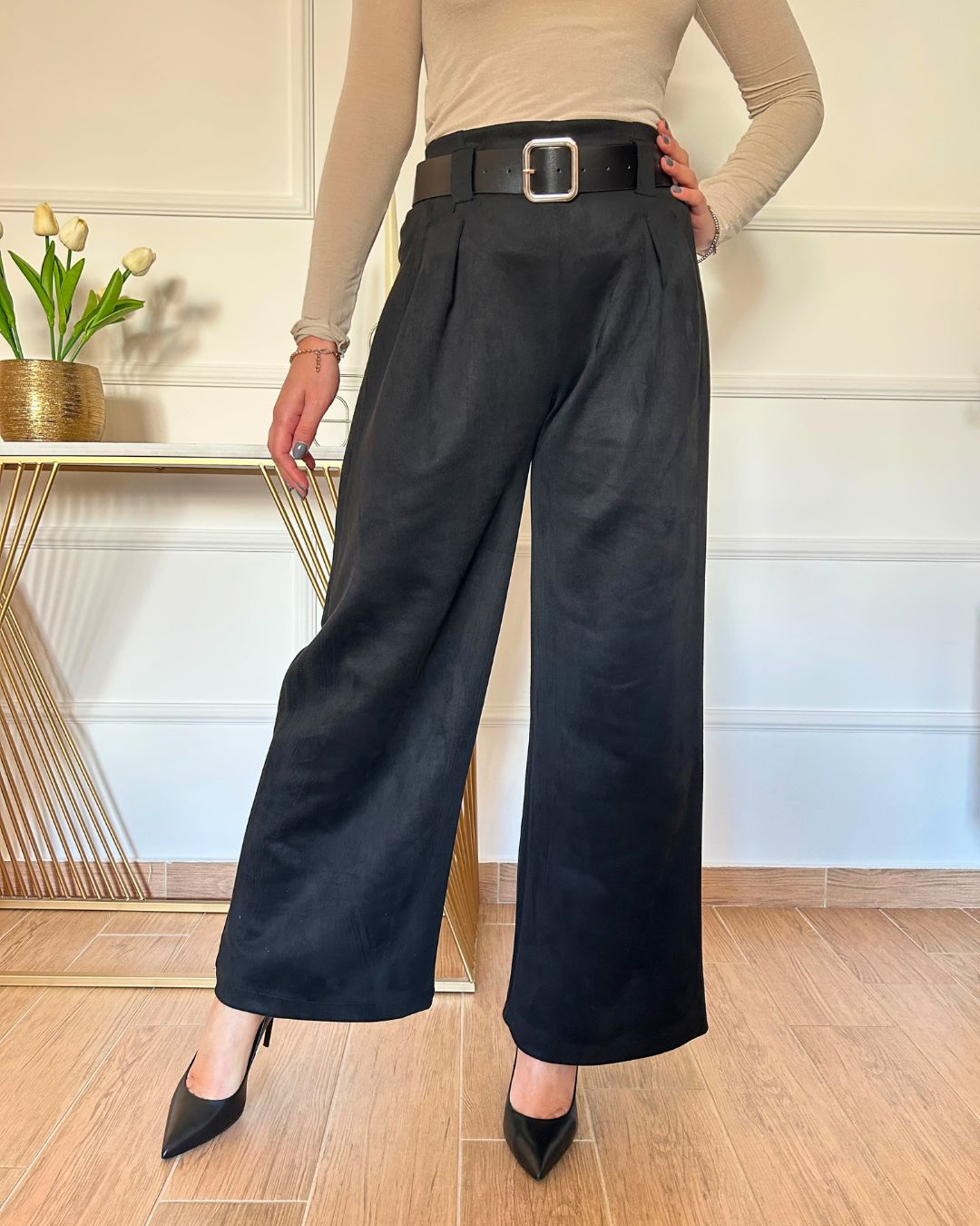 Pantalone in Suede Soft | Nuluxe Shop