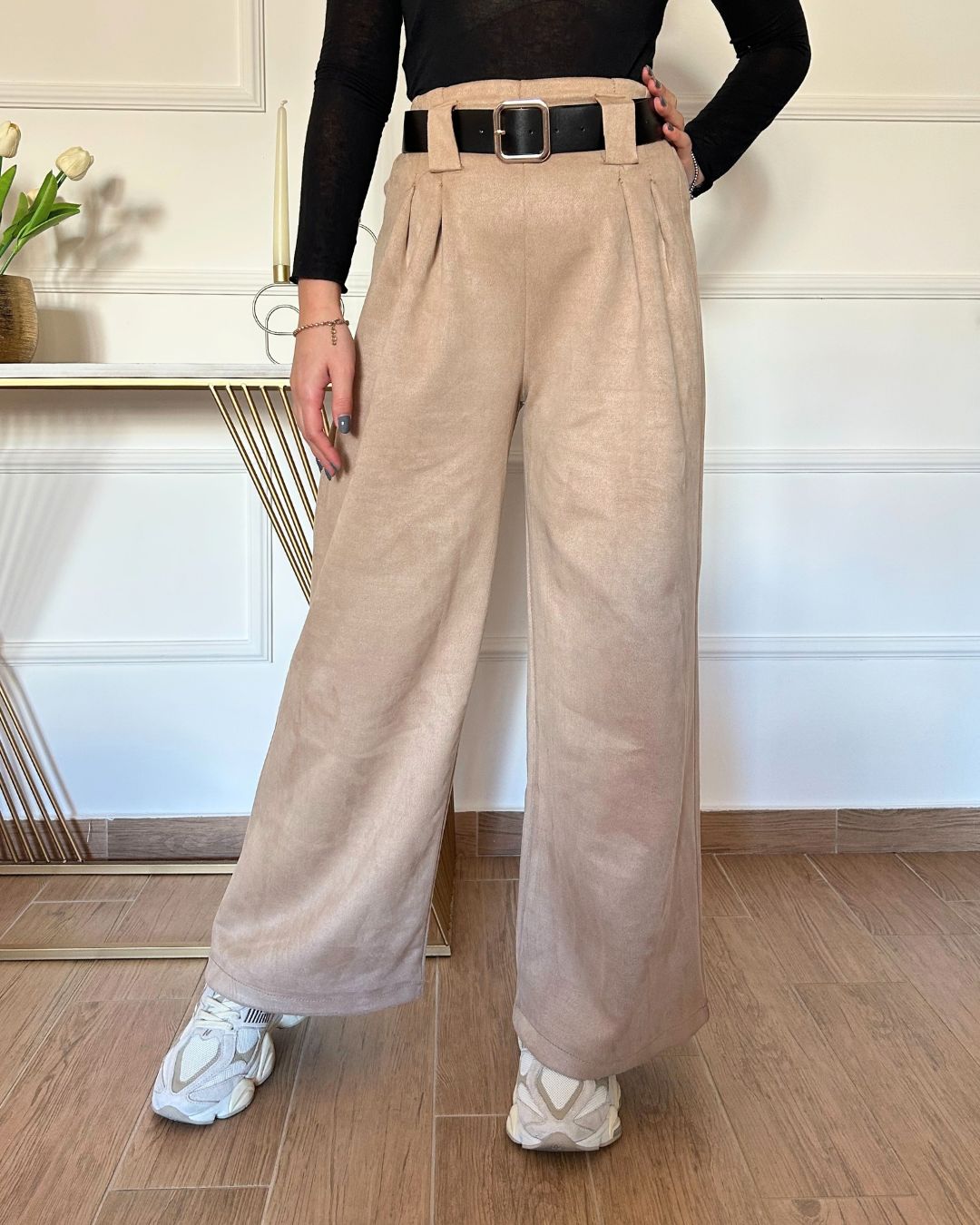 Pantalone in Suede Soft | Nuluxe Shop